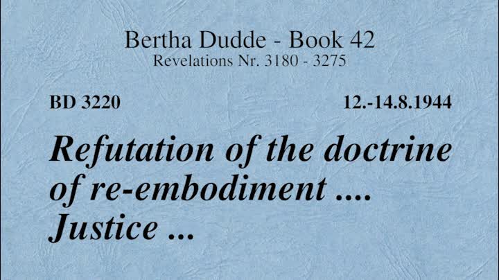 BD 3220 - REFUTATION OF THE DOCTRINE OF RE-EMBODIMENT .... JUSTICE ...