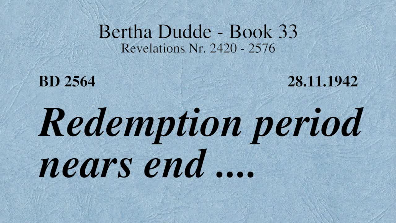 BD 2564 REDEMPTION PERIOD NEARS END. iConnectFX™