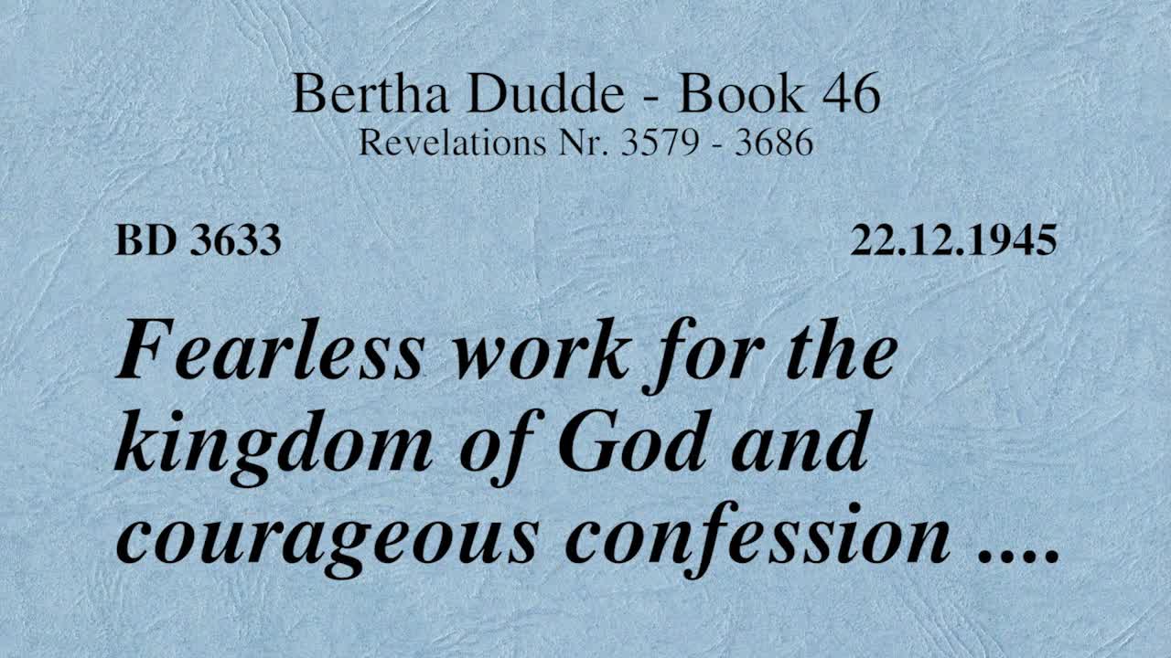 BD 3633 - FEARLESS WORK FOR THE KINGDOM OF GOD AND COURAGEOUS - iConnectFX™