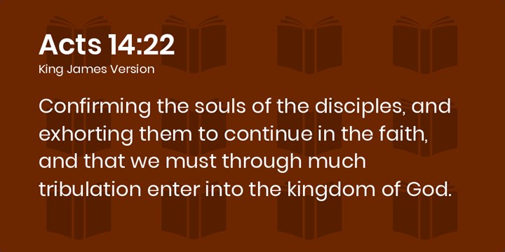 We must through much tribulation enter into the kingdom of God ...